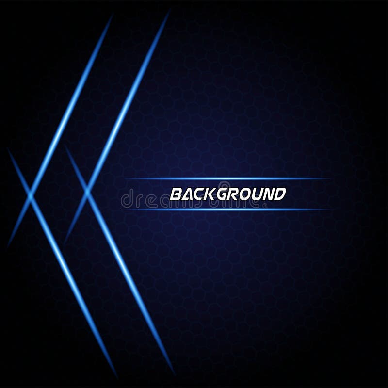 Black Metallic Background with Blue Shiny Stock Vector Illustration