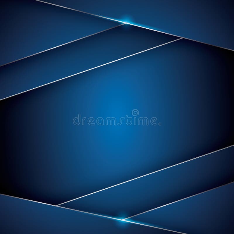 Abstract Metallic  Blue Frame Layout Modern Design 