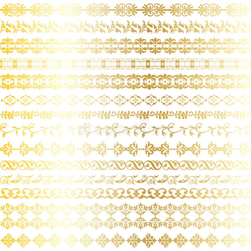 Abstract Metallic Gold Ornate Borders Stock Illustration Illustration