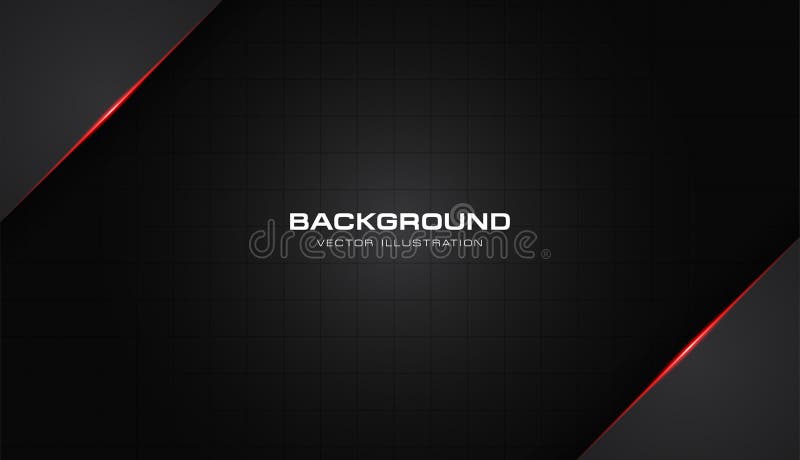 Abstract metallic red shiny color black frame layout modern tech design vector template background stock illustration