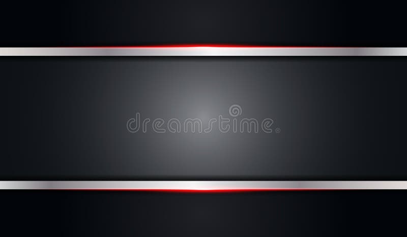 Abstract metallic red shiny color black frame with silver metal layout modern tech design vector template background vector illustration