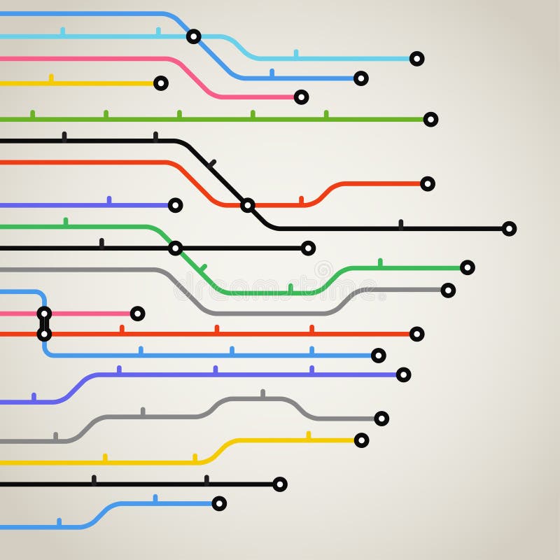 Abstract metro map vector illustration