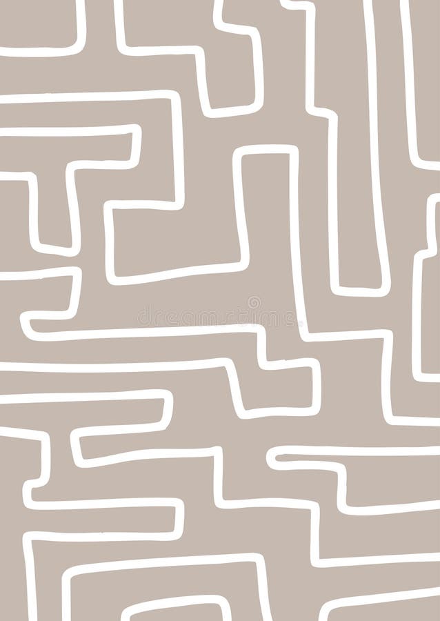 Abstract minimal background with hand drawn lines design stock illustration