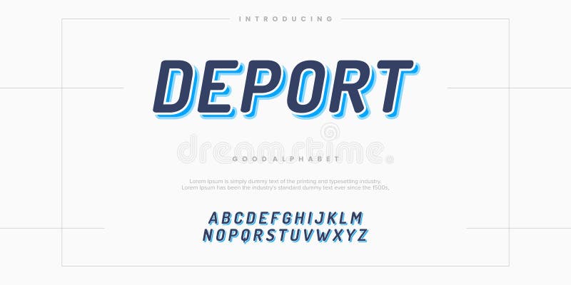 Deport Abstract minimal modern alphabet fonts vector illustration vector illustration