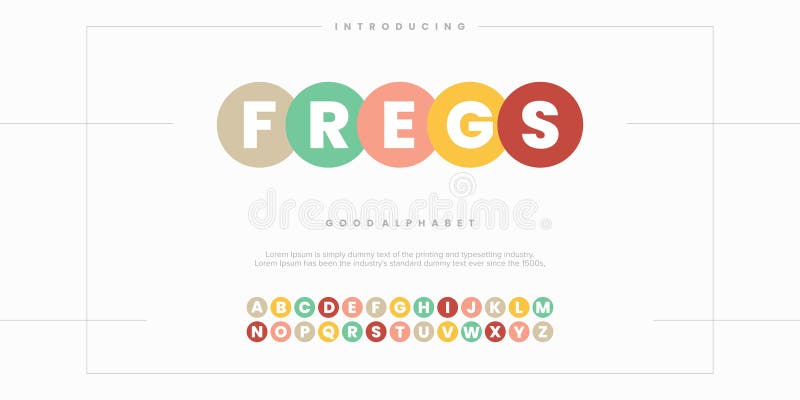 FREGS Abstract minimal modern alphabet fonts vector illustration royalty free illustration
