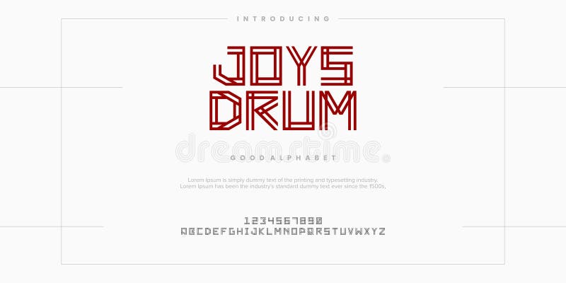 Joys Drum Abstract minimal modern alphabet fonts vector illustration royalty free illustration