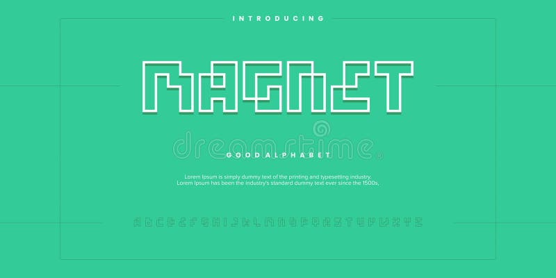 MAGNET Abstract minimal modern alphabet fonts vector illustration vector illustration