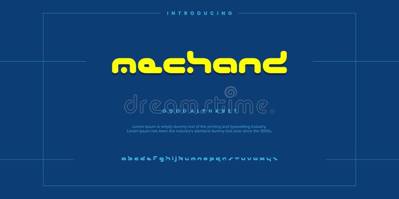 Mechand Abstract minimal modern alphabet fonts vector illustration vector illustration