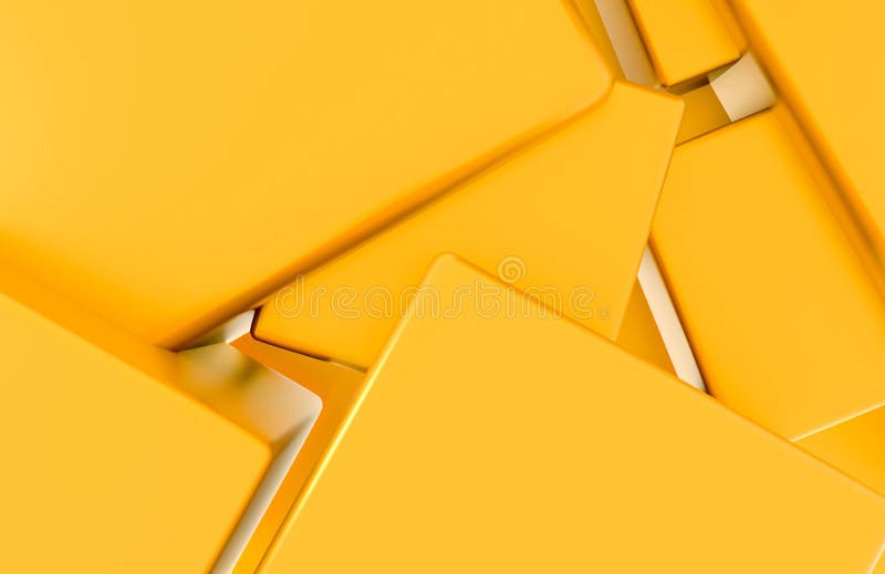 Abstract minimal yellow background 3D rendering royalty free illustration