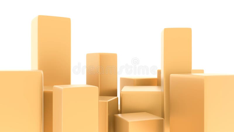 Abstract minimal yellow podium shelf or empty pedestal display on vivid fashion background 3D rendering royalty free illustration