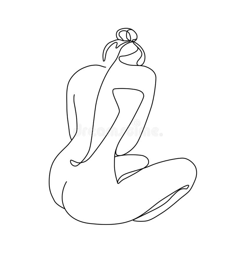 Abstract Minimalistic Female Body. Modern Single Line Art Stock Vector -  Illustration Of Drawn, Hand: 224914353
