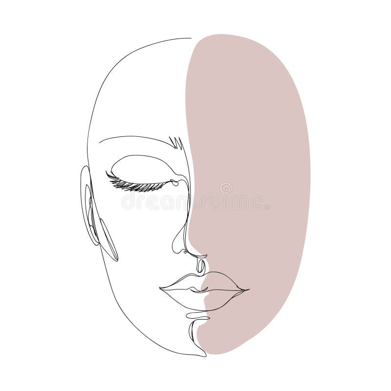Abstract Minimalistic Linear Sketch. Woman S Face Stock Vector