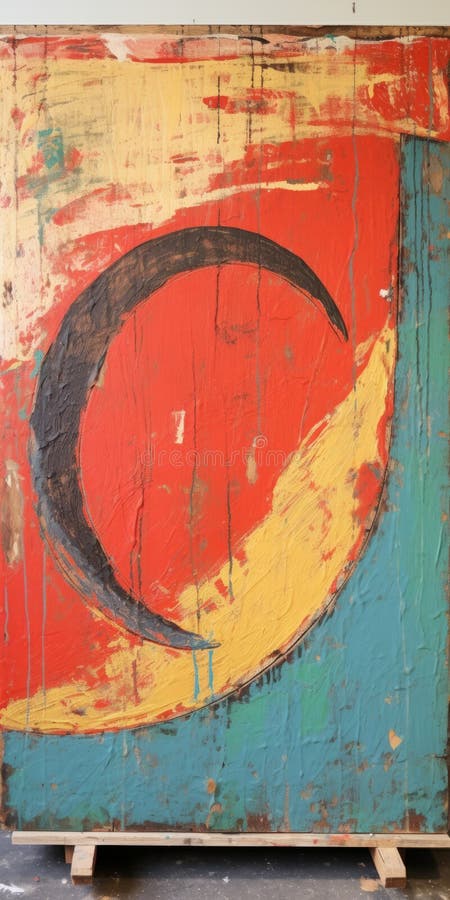 Abstract Mixed Media Painting: C Shape On Pallet By William Wray royalty free illustration