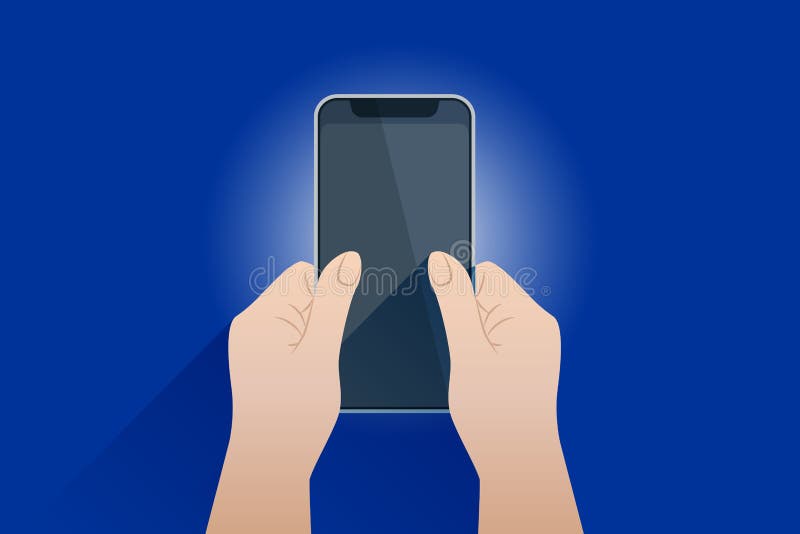 Abstract Mobile Phone Frame Blank Screen in the Two Hands. Cell Phone View  Stock Vector - Illustration of cellphone, call: 164010957