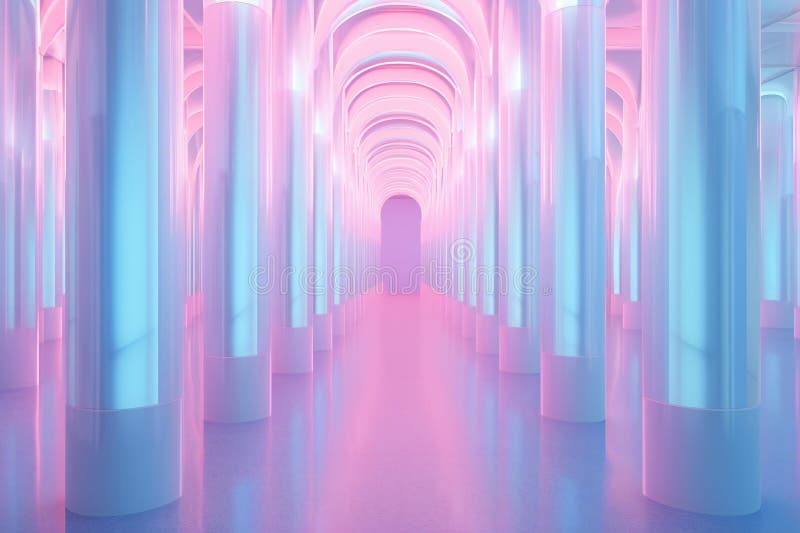 Abstract modern architecture background, empty open space interior stock illustration