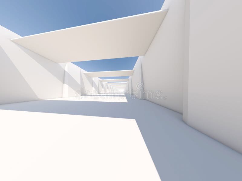 Abstract modern architecture background, empty white open space stock illustration