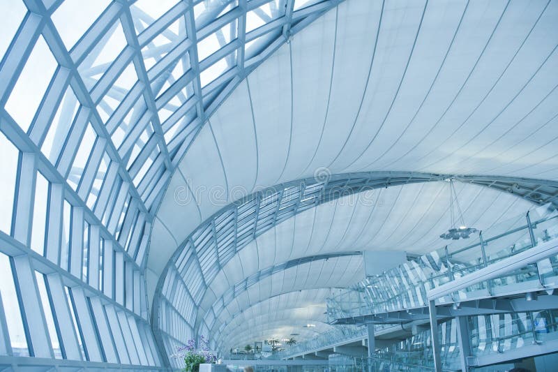 Abstract modern architecture in Bangkok airport stock photography Abstract modern architecture in Bangkok airport stock photography