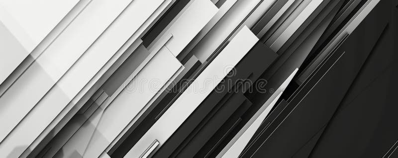 Abstract modern background with a monochromatic palette of black, white, and grey. The design stock image