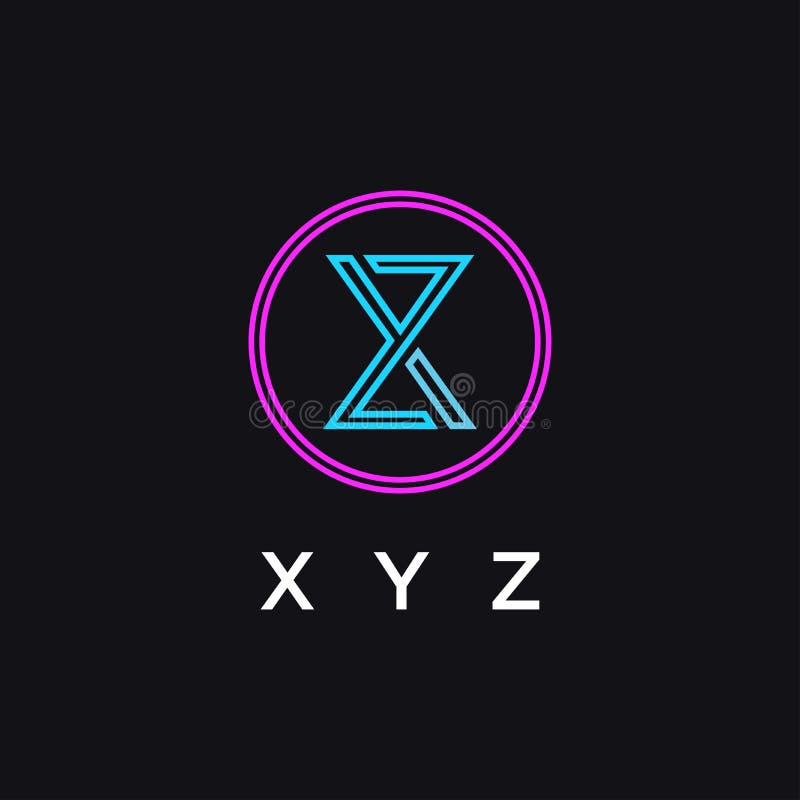 Abstract modern monogram xyz letter logo icon vector template