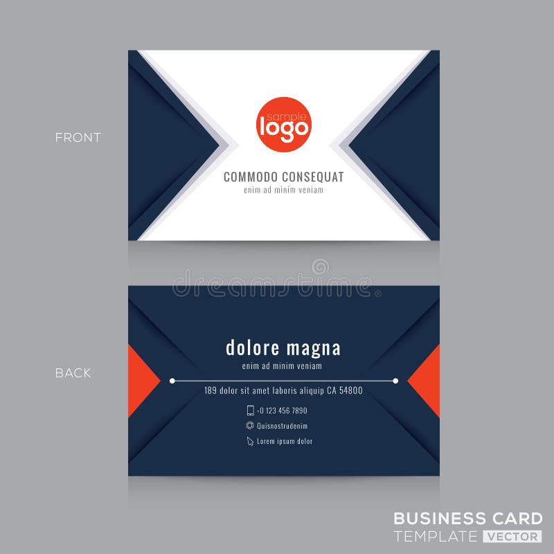Abstract modern navy blue triangle Business card Design royalty free illustration