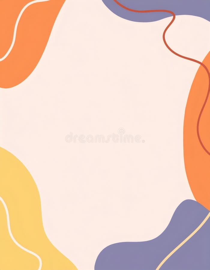 Abstract modern poster background with organic flowing shapes creating a colorful and vibrant design royalty free stock image