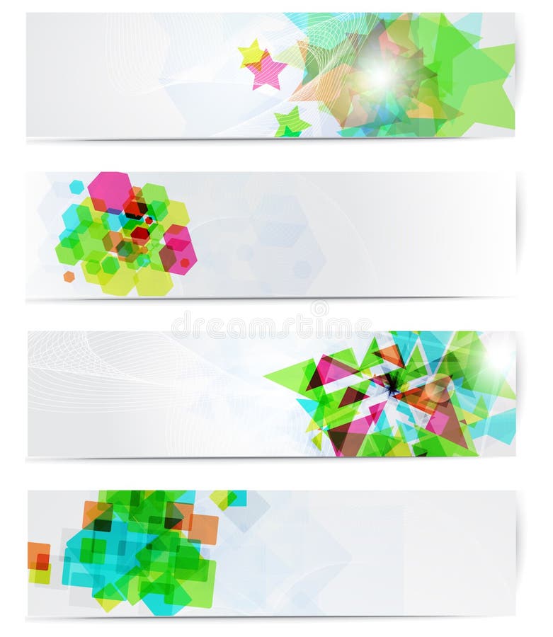 Abstract modern website banner set.