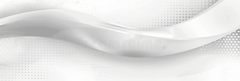 Abstract Modern White And Gray Gradient Background With Wavy Shapes And Halftone Effect. vector illustration