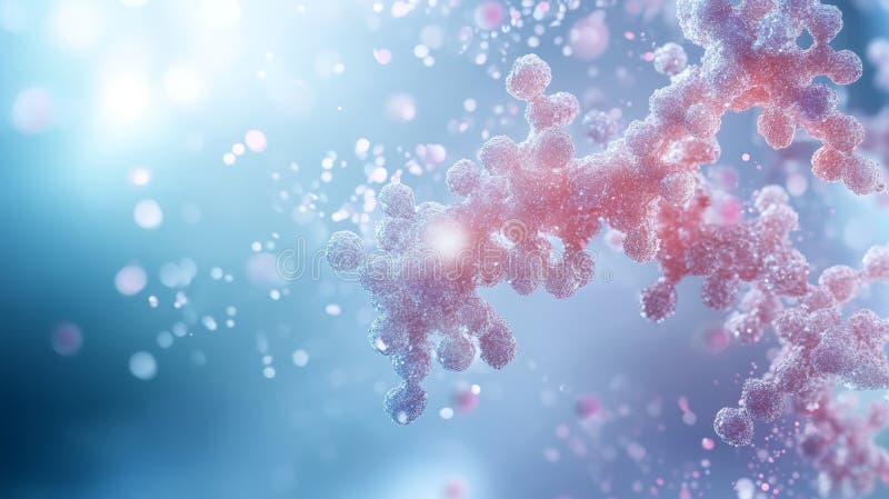 Abstract molecular design featuring pink and blue elements, ideal for scientific and educational themes vector illustration