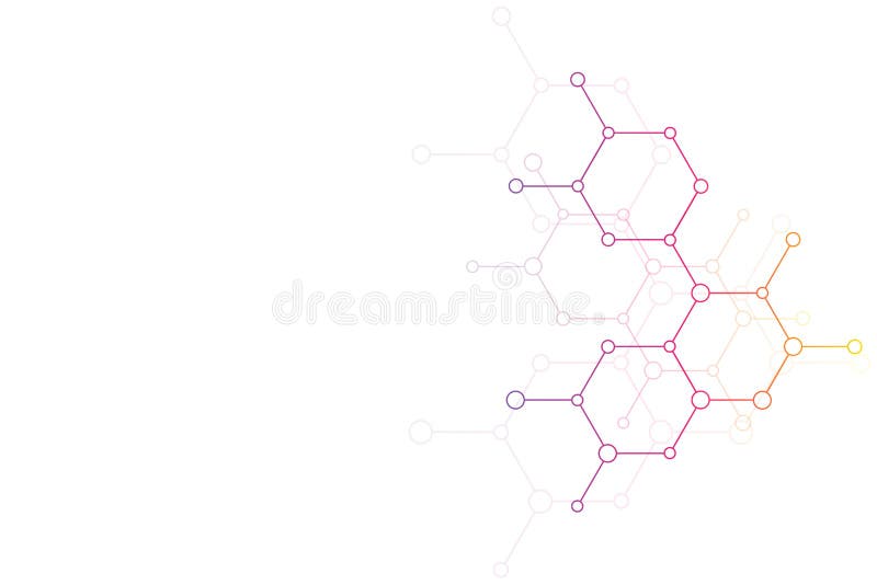 Abstract molecular structure and chemical elements. Medical, science and technology concept. Vector geometric background