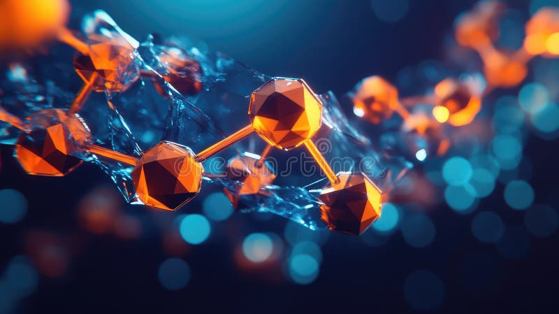 Abstract molecular structure creating connection network and technology concept royalty free illustration