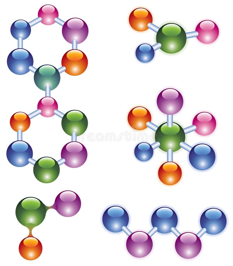 Abstract molecule icon set