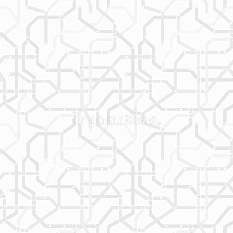 Abstract monochrome gray and white metro scheme seamless pattern vector illustration