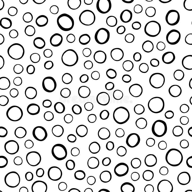 Abstract Monochrome Seamless Pattern with Circle Round Shapes Elements ...