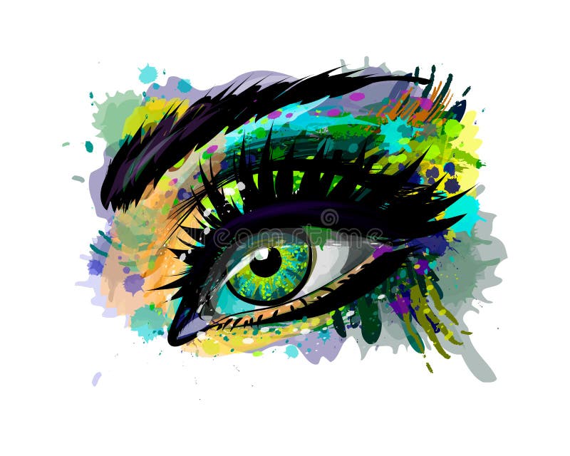 Abstract mooi vrouwelijk oog stock illustratie