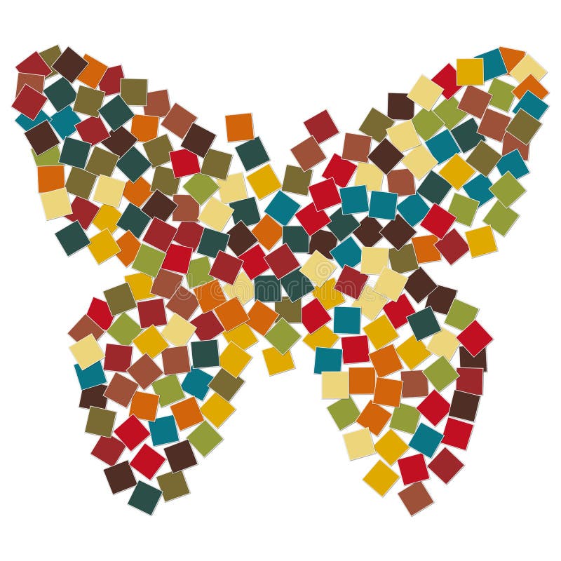 Abstract Mosaic Butterfly Illustration Stock Illustration
