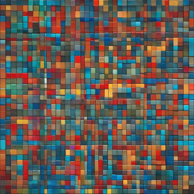 Abstract mosaic pattern with vibrant tiles Geometric and colorful design suitable for various applications2 stock illustration