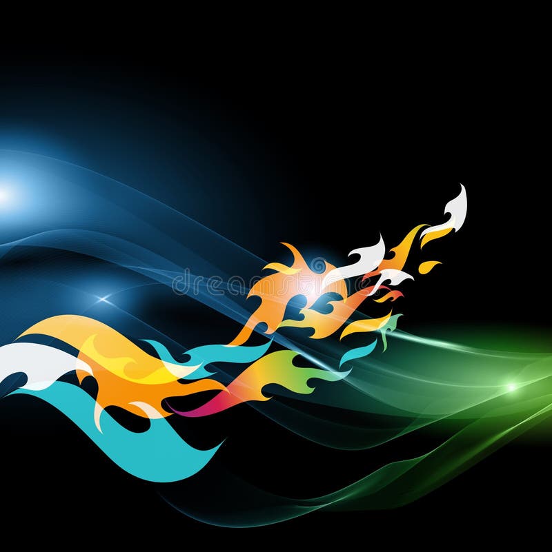 Abstract motion background - flames stock illustration