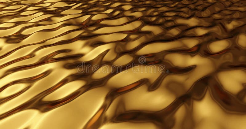 Abstract motion gold sparkle waves like material flowing, golden metallic background royalty free illustration