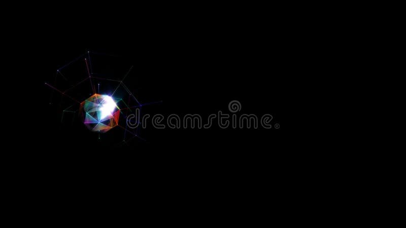 Abstract motion of multicolored sphere from the side of the screen royalty free illustration
