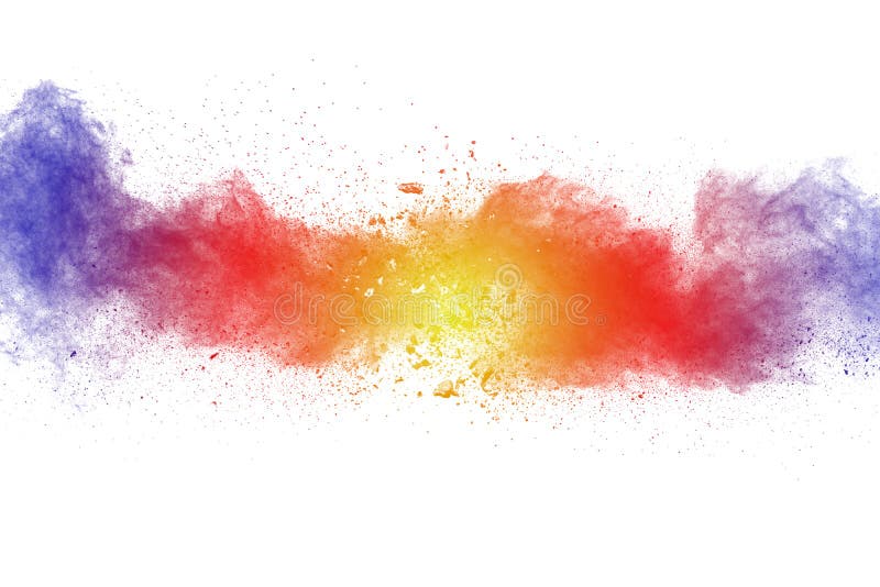 Abstract multi color powder explosion on white background. vector illustration