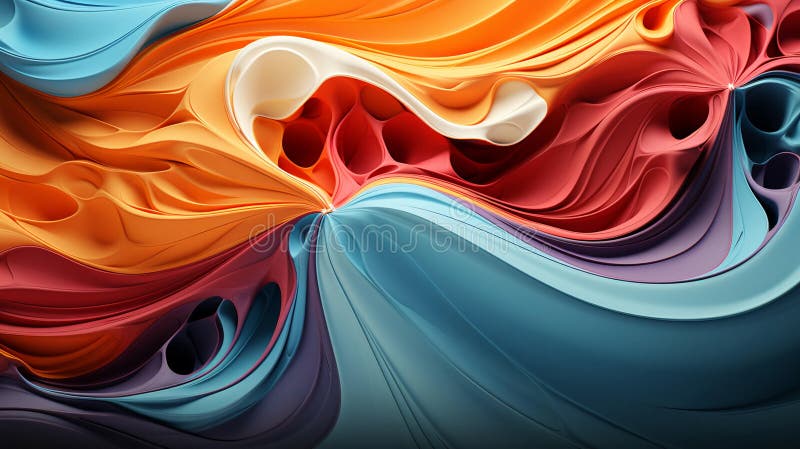 Fond de fond pentru valuri de culori multicolore abstracte și linii aerisite ușoare. generate de vector illustration
