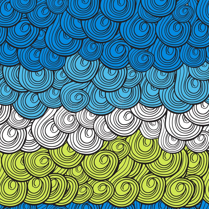 Abstract multi-colored waves pattern with swirls