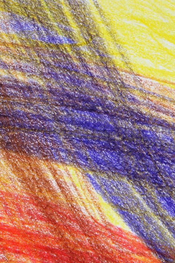 Abstract Multicoloured Crayon Drawing Picture. Image 6456879