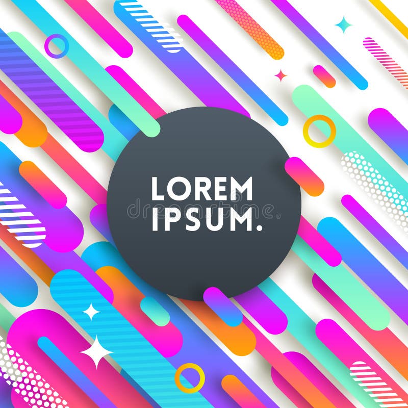 Abstract multicolored background with round banner for message royalty free illustration