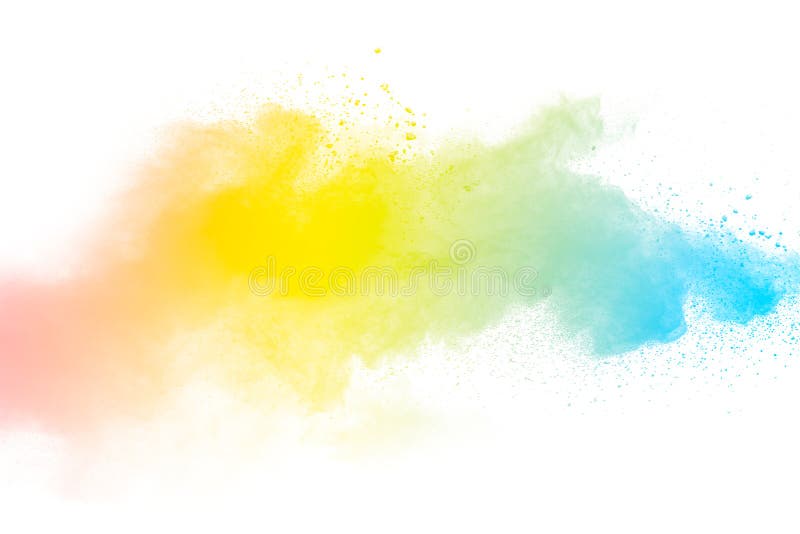 Green Dust Splash.Green Color Powder Explosion Cloud on White