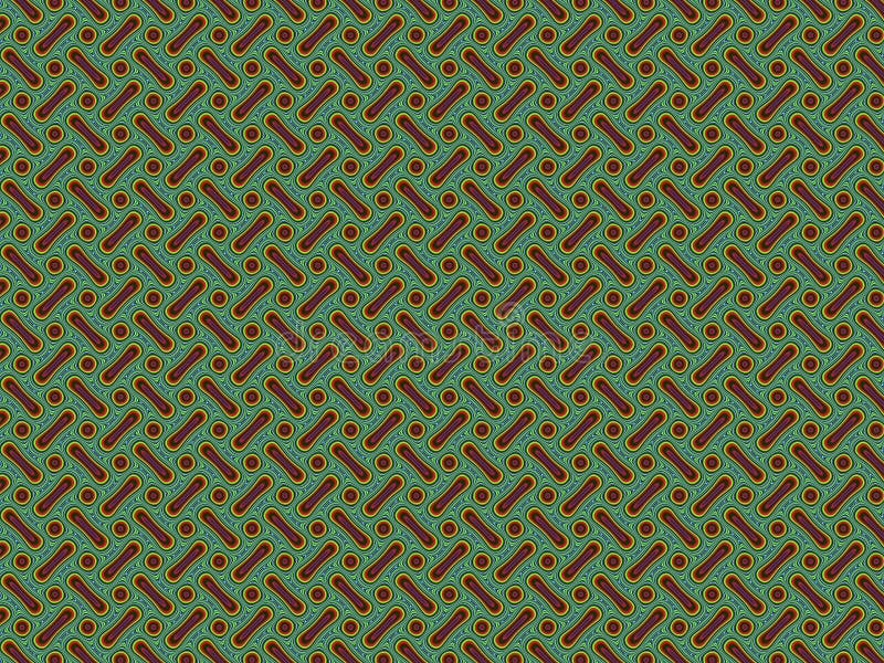 Abstract multicolored illustration. Strips and dots on a green background. Seamless pattern. royalty free illustration