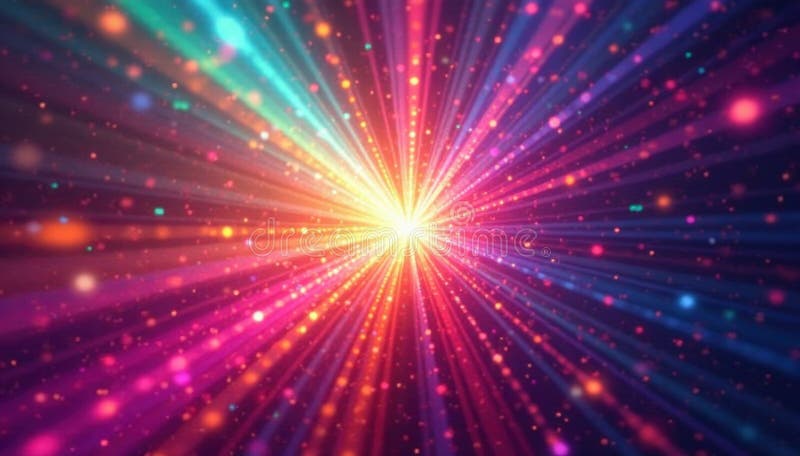 Abstract multicolored starburst dynamic swirling effect digital whirlpool optical royalty free illustration