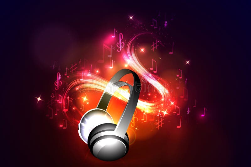 Headphone Music Notes Abstract Background Stock Illustrations 282 Headphone Music Notes