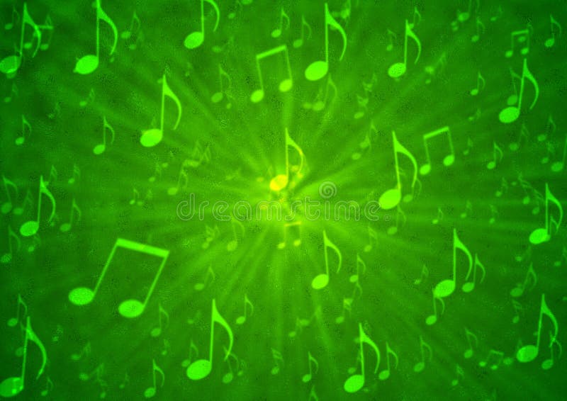 Abstract Music Notes Blast in Blurry Grungy Green Background Stock ...