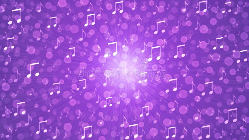 Illustration of music notes and bokeh with radial blast effect in blurred purple background for backdrop, banner, brochure template or poster. Illustration of music notes and bokeh with radial blast effect in blurred purple background for backdrop, banner, brochure template or poster.